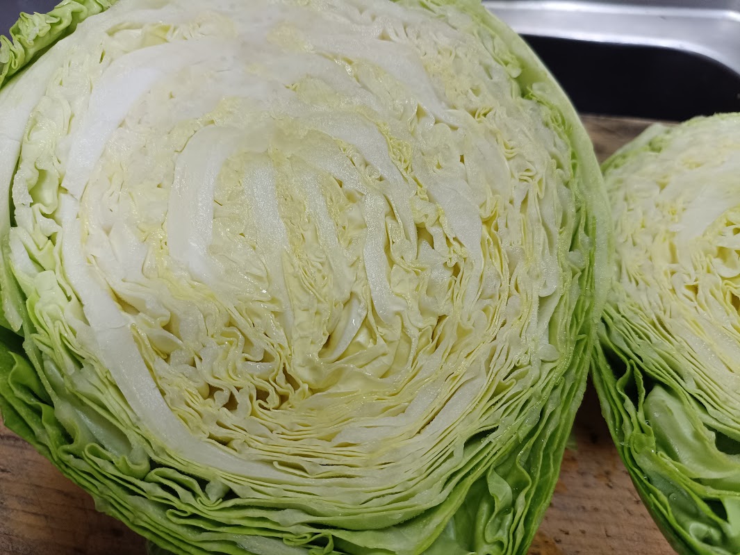 みずみずしいキャベツの断面