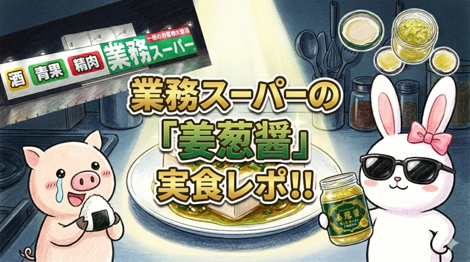 業務スーパーの姜葱醤を実食レポ！うさとぶーのキャラクター画像