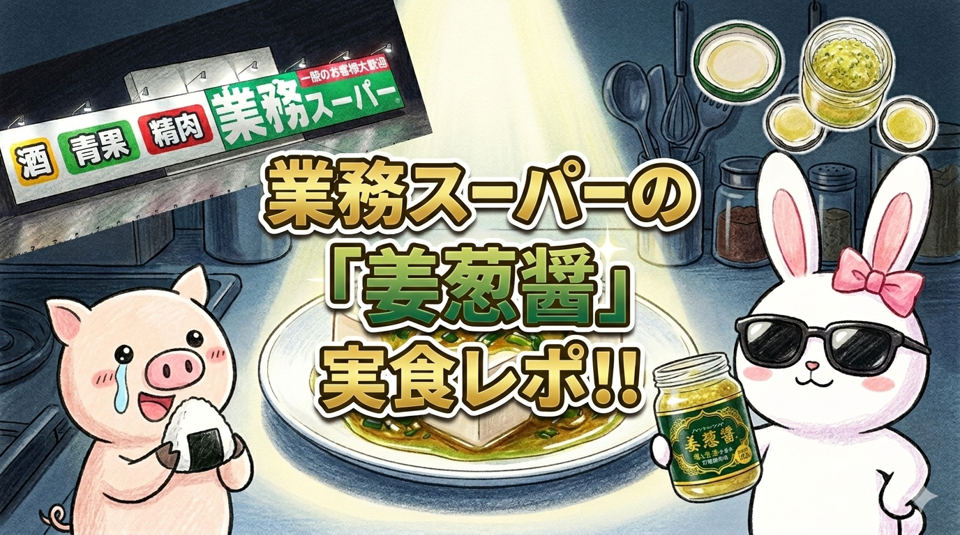 業務スーパーの姜葱醤を実食レポ!うさとぶーのキャラクター画像