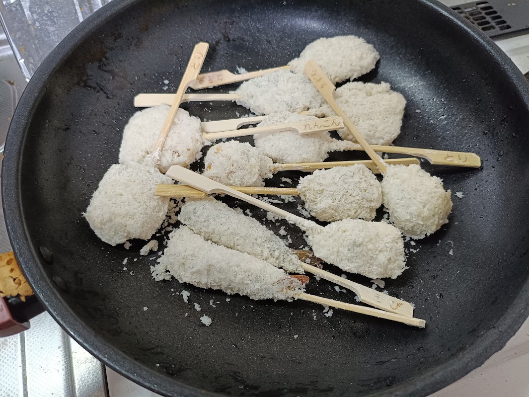 バラエティ盛り串揚げ フライパンで焼き調理