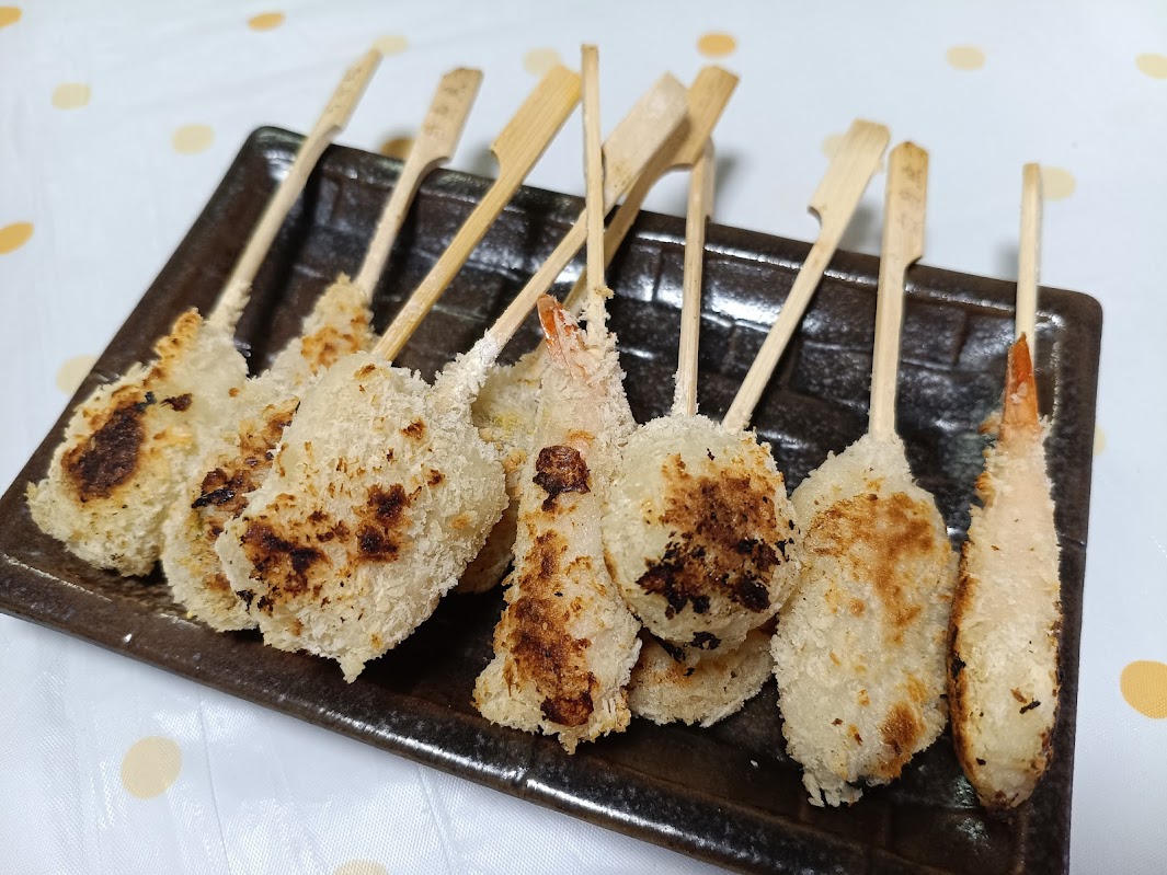 バラエティ盛り串揚げ 焼き上がり全種