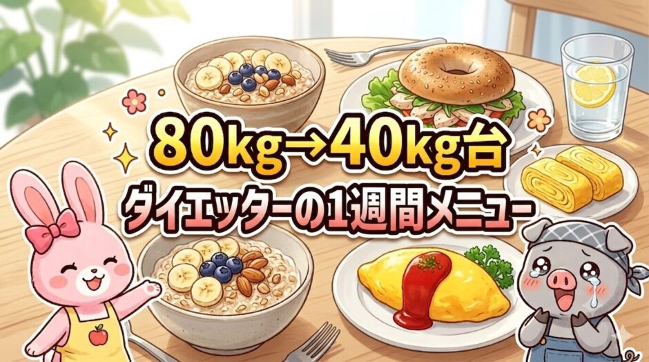 ダイエット1週間メニュー｜80kg→40kg台takaの食事公開 | ダイエット