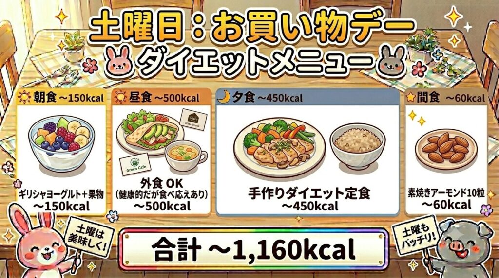 業スー・コストコまとめ買いダイエット｜土曜日の食事メニュー