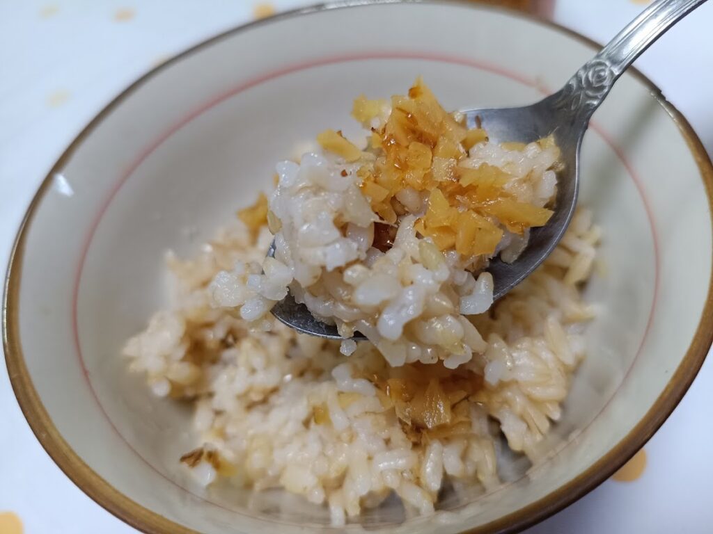 おかか生姜をごはんにのせた実食写真