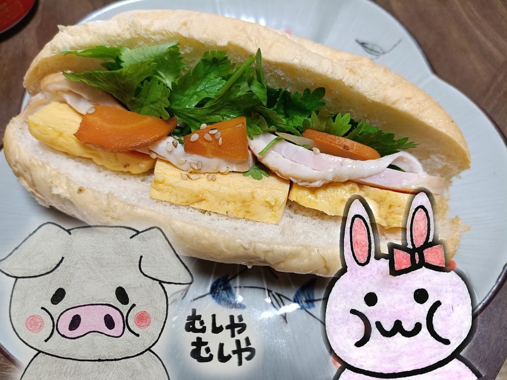 バインミーの盛り付けとうさとぶーのコラボ