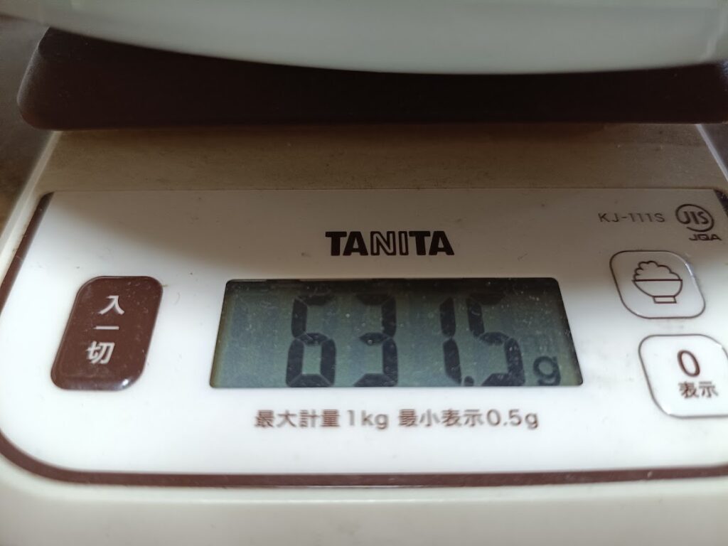 業務スーパー 天然酵母食パンの重量測定値