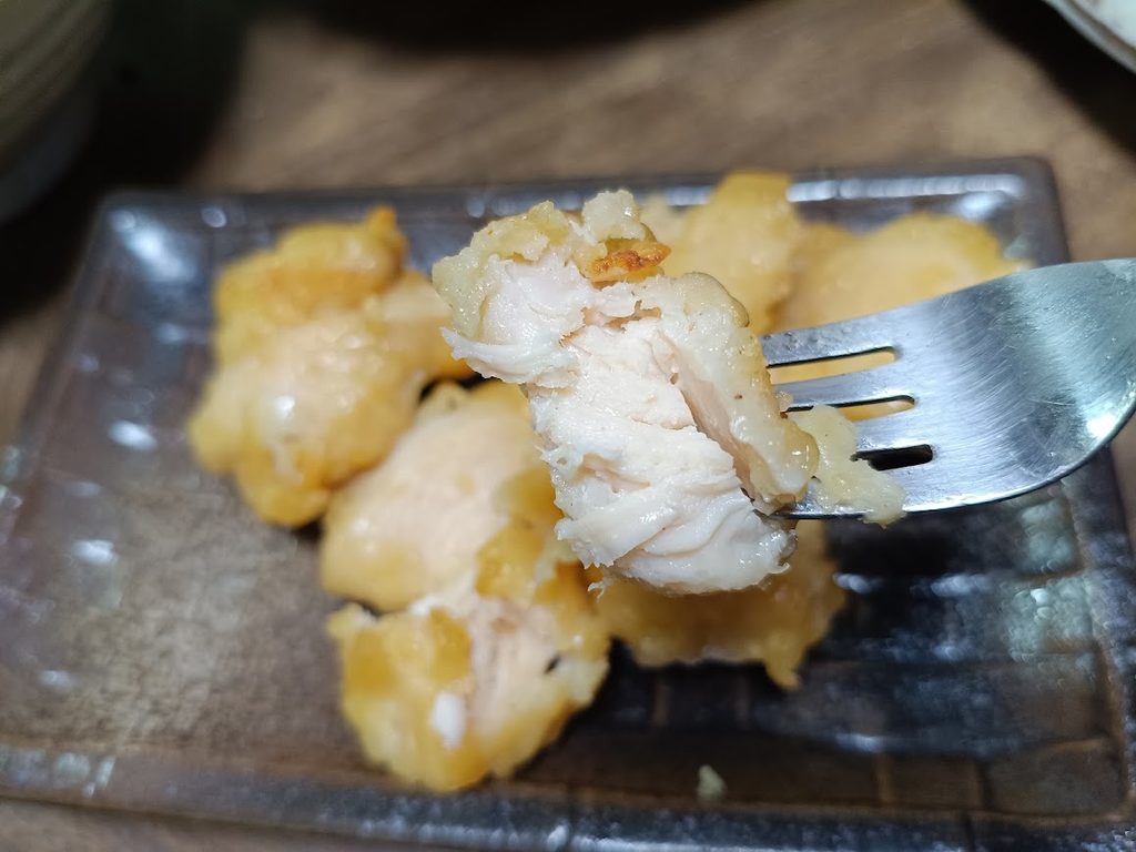 あっさり唐揚げの盛り付け、実食画像