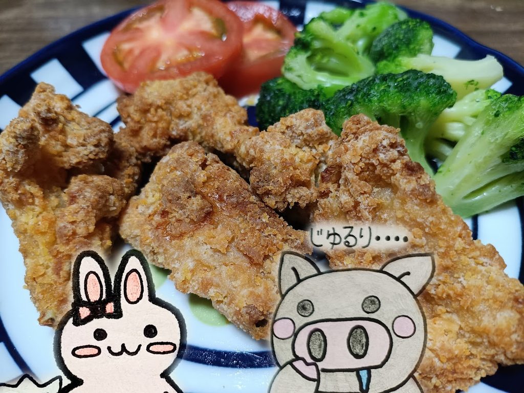 バックリブのフライドチキンとうさ・ぶー