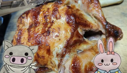コストコの看板とロティサリーチキン、うさ・ぶー