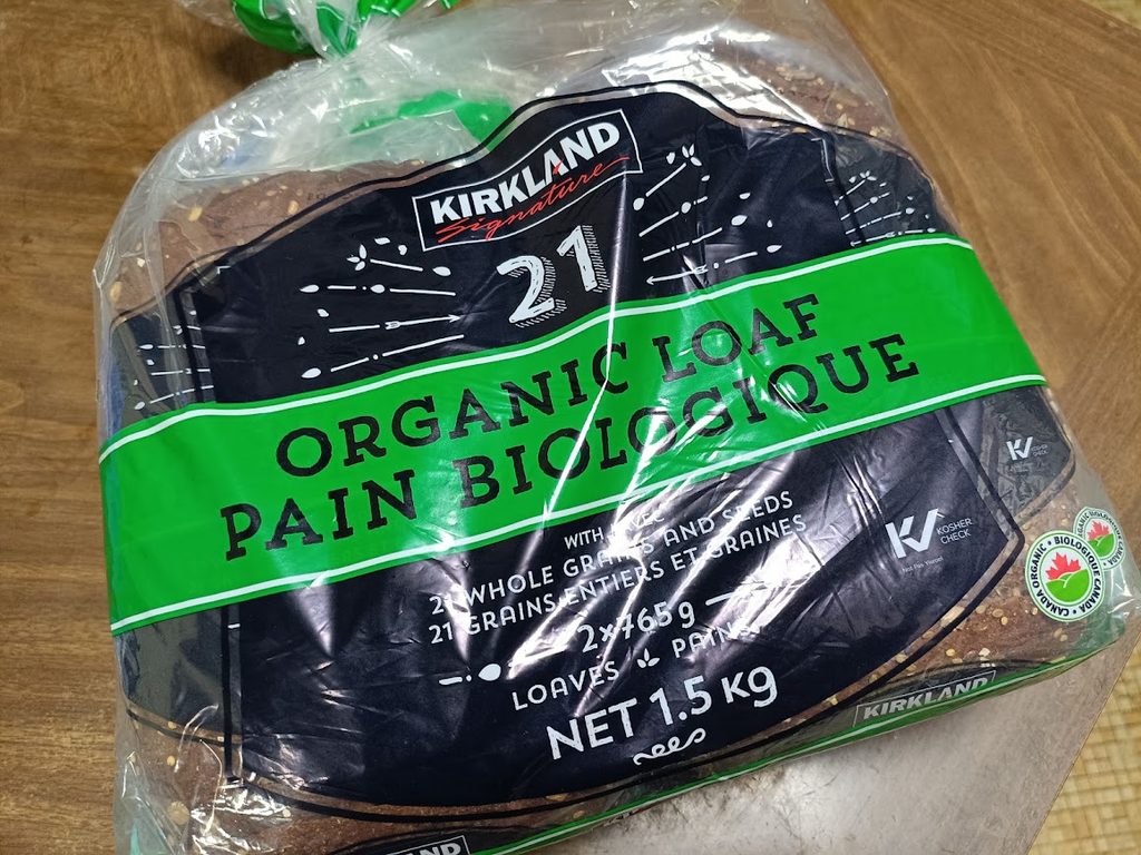 コストコの21 GRAINS ORGANIC BREAD(有機食パン)のパッケージ