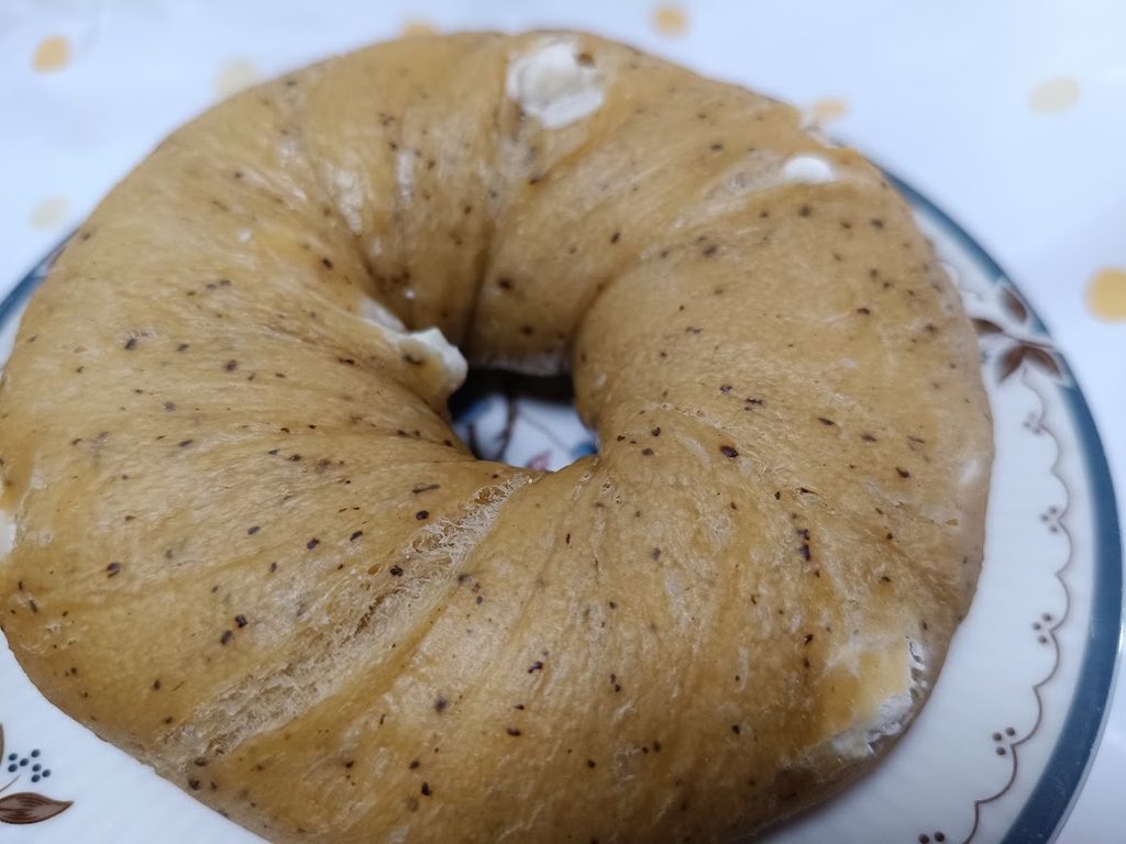 紅茶ホワイトチョコベーグルのアップ