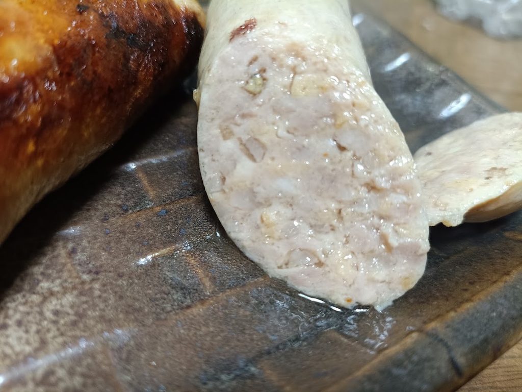 ボイルしたフランクの断面